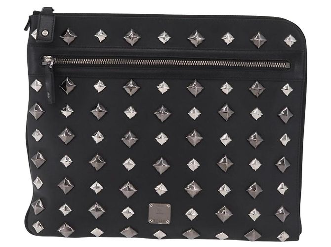 Borsa a pochette MCM Vicetos PVC Leather Black Silver Auth mr3058 Nero Argento - vista 13
