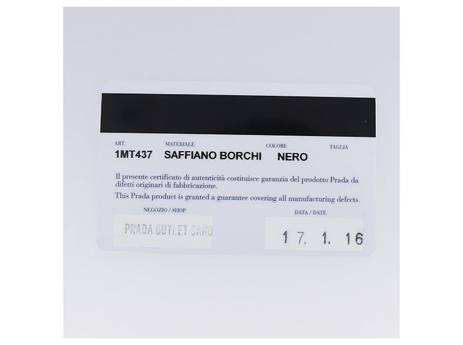 Saffiano Portafoglio a spalla PRADA pelle Safiano Black Silver Auth 206147V Nero Argento - vista 11