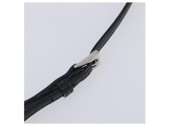Saffiano Portafoglio a spalla PRADA pelle Safiano Black Silver Auth 206147V Nero Argento - vista 15