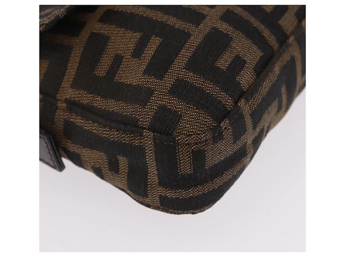 Borsa a Tracolla FENDI Zucca Canvas Mamma Baguette Nero Marrone Auth 206109V - vista 15