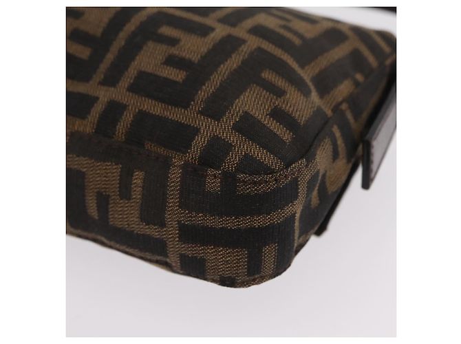 Borsa a Tracolla FENDI Zucca Canvas Mamma Baguette Nero Marrone Auth 206109V - vista 18