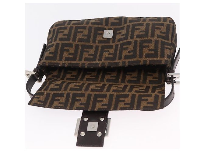 Borsa a Tracolla FENDI Zucca Canvas Mamma Baguette Nero Marrone Auth 206109V - vista 22