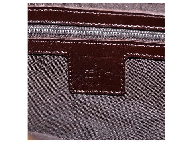Borsa a Tracolla FENDI Zucca Canvas Mamma Baguette Nero Marrone Auth 206109V - vista 23