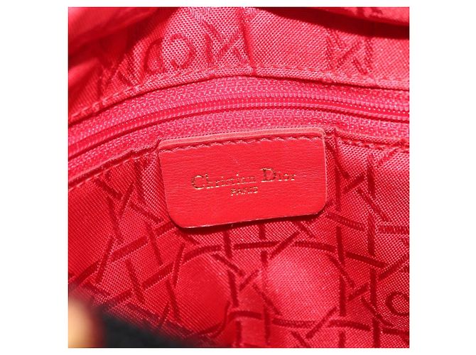 Borsa Christian Dior Lady Dior Canage Canvas Black Gold Auth ep16214 Nero D'oro - vista 12