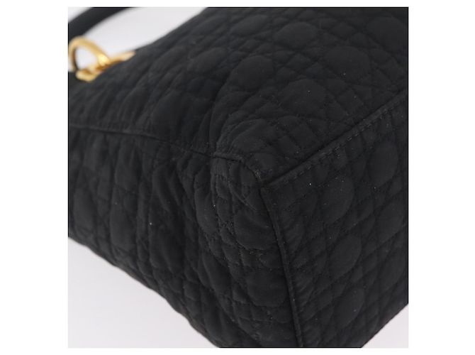 Borsa Christian Dior Lady Dior Canage Canvas Black Gold Auth ep16214 Nero D'oro - vista 14
