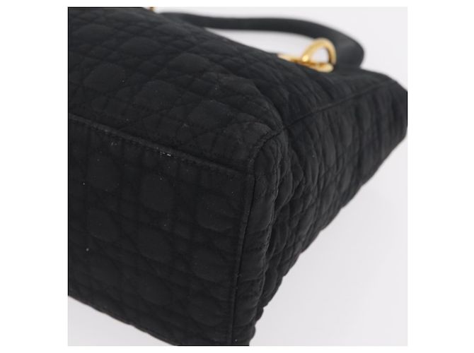 Borsa Christian Dior Lady Dior Canage Canvas Black Gold Auth ep16214 Nero D'oro - vista 15