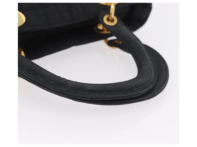 Borsa Christian Dior Lady Dior Canage Canvas Black Gold Auth ep16214 Nero D'oro - vista 7