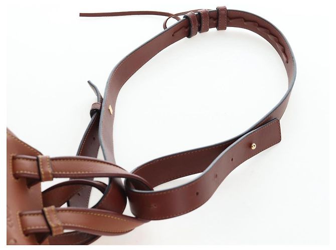 LOEWE Hammock Handtasche Leder 2way Braun Gold Authentisch 204880SAM Golden - Ansicht 15