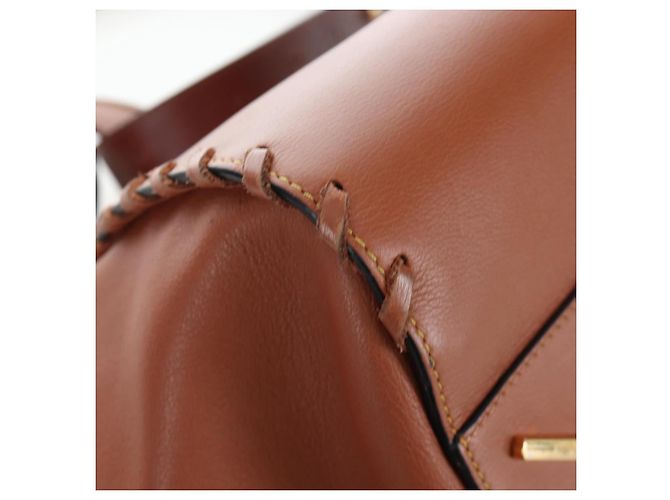 LOEWE Hammock Handtasche Leder 2way Braun Gold Authentisch 204880SAM Golden - Ansicht 17