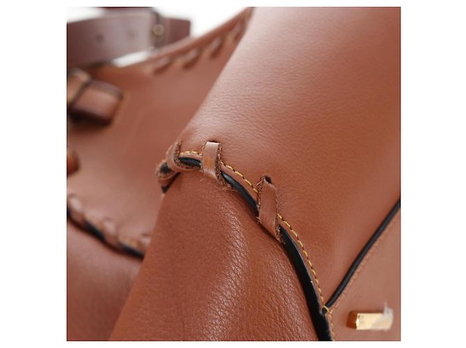 LOEWE Hammock Handtasche Leder 2way Braun Gold Authentisch 204880SAM Golden - Ansicht 19
