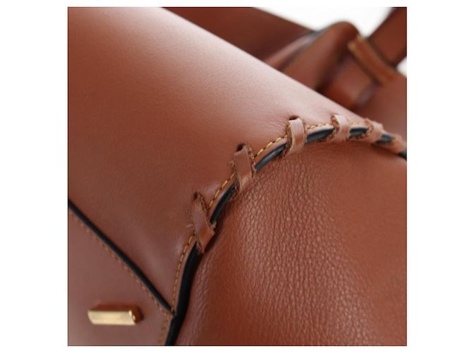 LOEWE Hammock Handtasche Leder 2way Braun Gold Authentisch 204880SAM Golden - Ansicht 20