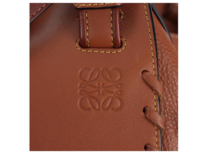 LOEWE Hammock Handtasche Leder 2way Braun Gold Authentisch 204880SAM Golden - Ansicht 21