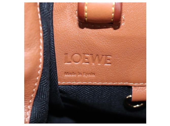 LOEWE Hammock Handtasche Leder 2way Braun Gold Authentisch 204880SAM Golden - Ansicht 22