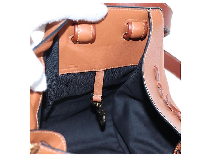 LOEWE Hammock Handtasche Leder 2way Braun Gold Authentisch 204880SAM Golden - Ansicht 25