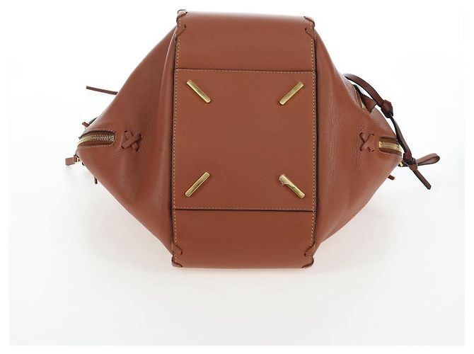 LOEWE Hammock Handtasche Leder 2way Braun Gold Authentisch 204880SAM Golden - Ansicht 5