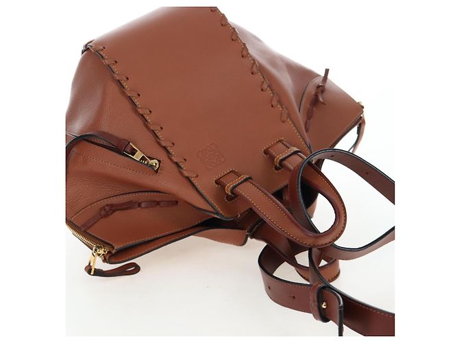 LOEWE Hammock Handtasche Leder 2way Braun Gold Authentisch 204880SAM Golden - Ansicht 6