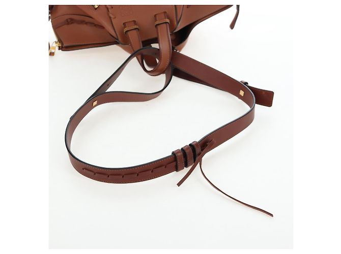 LOEWE Hammock Handtasche Leder 2way Braun Gold Authentisch 204880SAM Golden - Ansicht 8