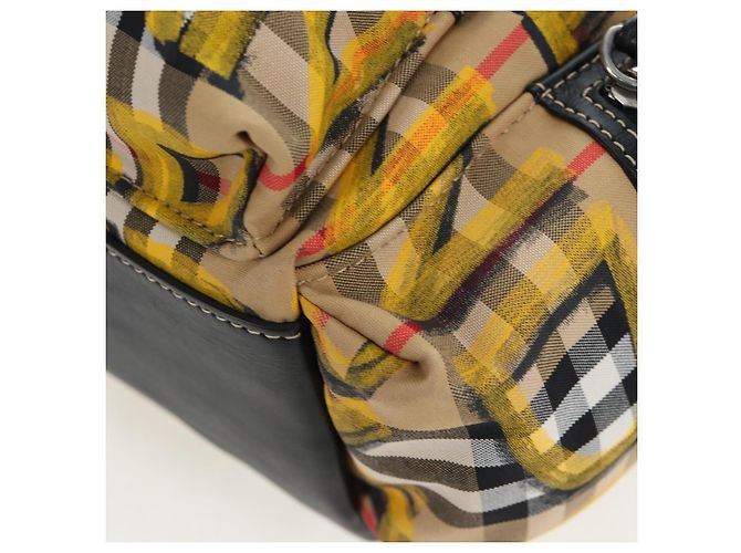 BURBERRY Nova Check Graffiti Backpack Canvas Beige Silver Auth 203410M Silvery - view 20