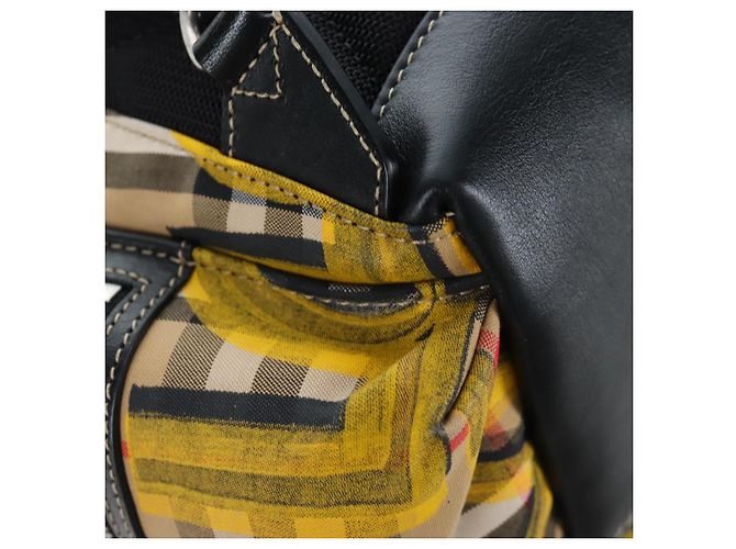 BURBERRY Nova Check Graffiti Backpack Canvas Beige Silver Auth 203410M Silvery - view 21