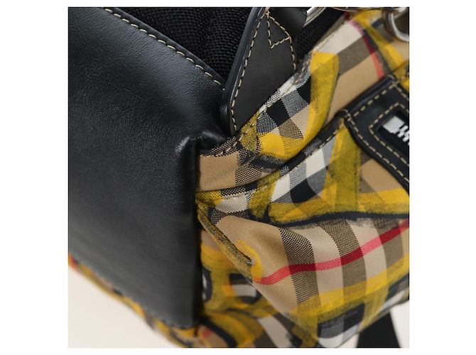 BURBERRY Nova Check Graffiti Backpack Canvas Beige Silver Auth 203410M Silvery - view 22