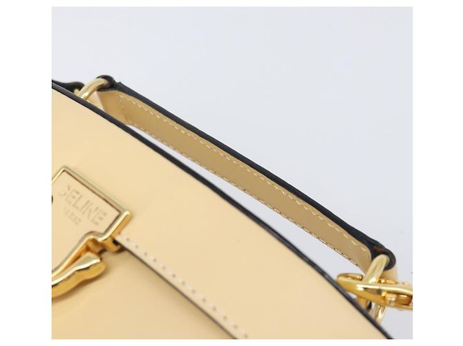 Céline Borsa a spalla CELINE Vanity in pelle 2way Beige Tono Oro Auth 205952A - vista 14
