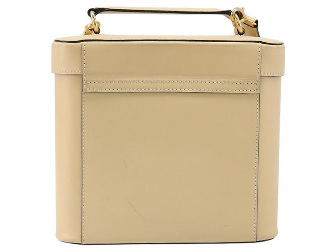 Céline Borsa a spalla CELINE Vanity in pelle 2way Beige Tono Oro Auth 205952A - vista 2