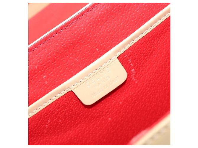 Céline Borsa a spalla CELINE Vanity in pelle 2way Beige Tono Oro Auth 205952A - vista 22