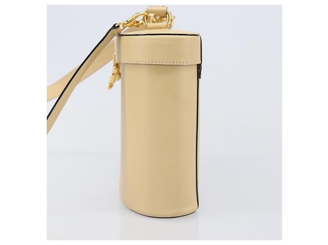 Céline Borsa a spalla CELINE Vanity in pelle 2way Beige Tono Oro Auth 205952A - vista 3