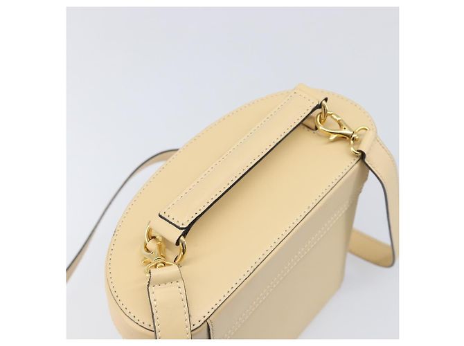 Céline Borsa a spalla CELINE Vanity in pelle 2way Beige Tono Oro Auth 205952A - vista 6