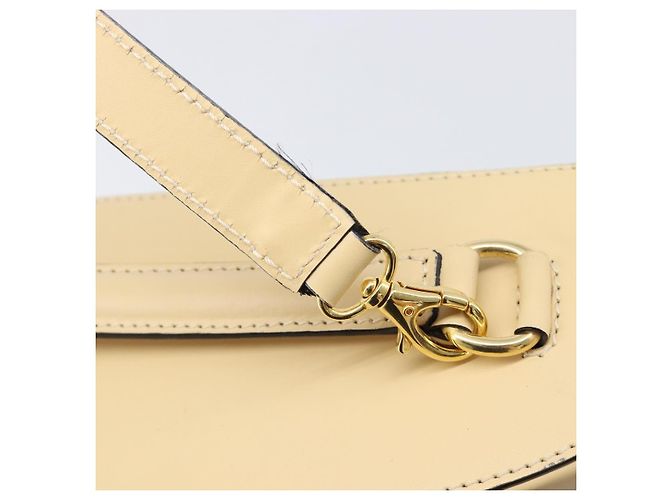 Céline Borsa a spalla CELINE Vanity in pelle 2way Beige Tono Oro Auth 205952A - vista 9