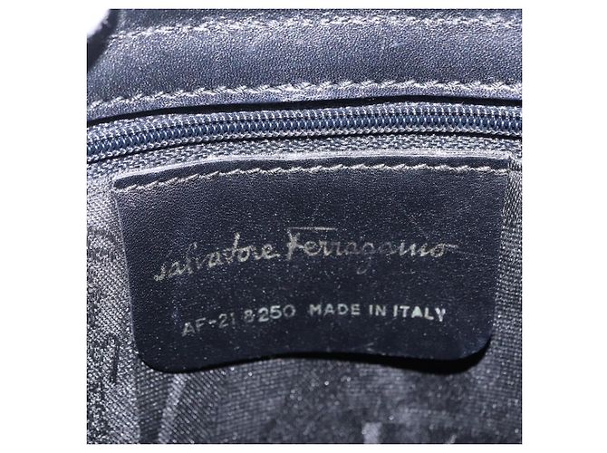 Borsa a tracolla Salvatore Ferragamo Vala in pelle nera e oro autentica 206057A Nero D'oro - vista 12