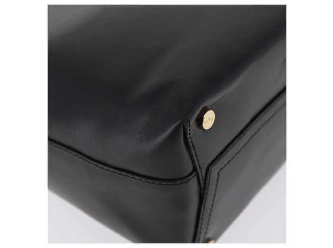 Borsa a tracolla Salvatore Ferragamo Vala in pelle nera e oro autentica 206057A Nero D'oro - vista 16