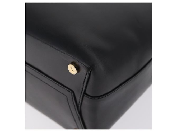 Borsa a tracolla Salvatore Ferragamo Vala in pelle nera e oro autentica 206057A Nero D'oro - vista 17