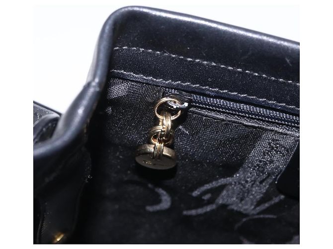 Borsa a tracolla Salvatore Ferragamo Vala in pelle nera e oro autentica 206057A Nero D'oro - vista 22