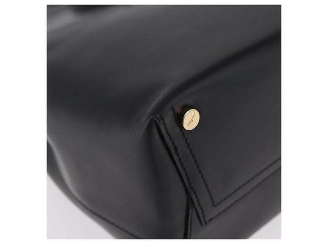 Borsa a tracolla Salvatore Ferragamo Vala in pelle nera e oro autentica 206057A Nero D'oro - vista 9