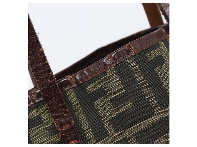 Bolso de mano FENDI Zucca Canvas Marrón Auth mr3027 Castaño - vista 10