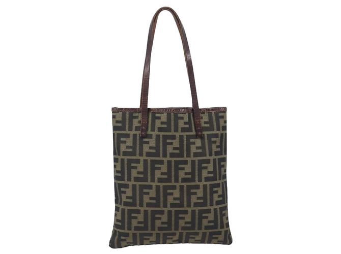 Bolso de mano FENDI Zucca Canvas Marrón Auth mr3027 Castaño - vista 2