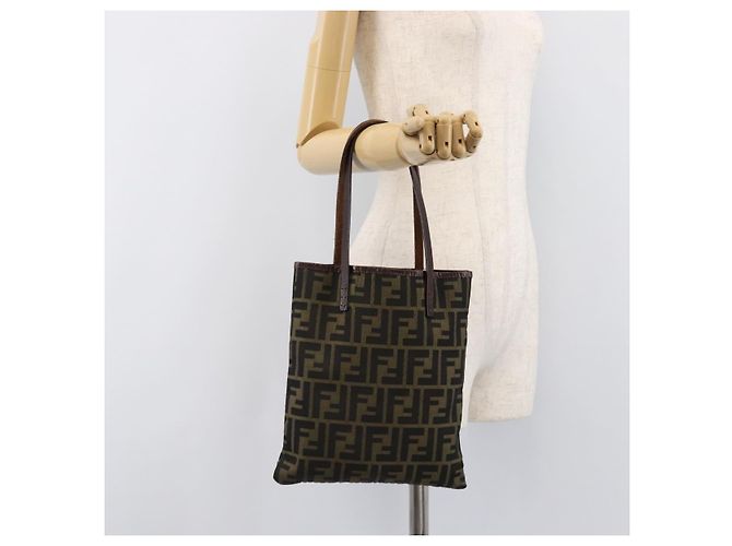 Bolso de mano FENDI Zucca Canvas Marrón Auth mr3027 Castaño - vista 23