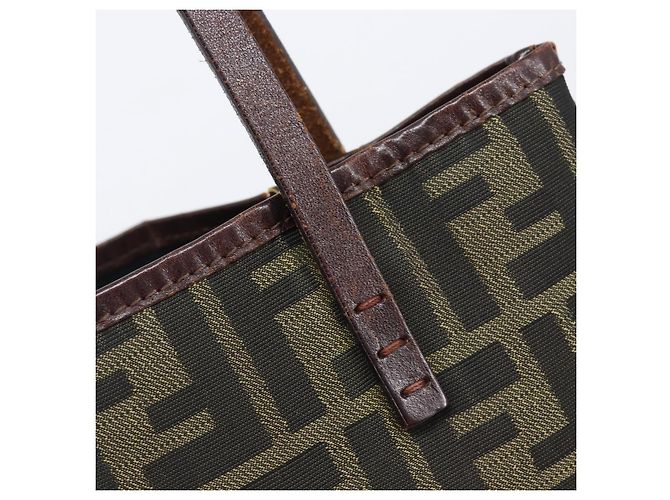 Bolso de mano FENDI Zucca Canvas Marrón Auth mr3027 Castaño - vista 9