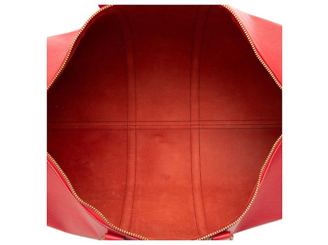 Sac de voyage Louis Vuitton Epi Keepall 55 rouge - vue 4