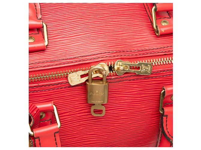 Sac de voyage Louis Vuitton Epi Keepall 55 rouge - vue 6