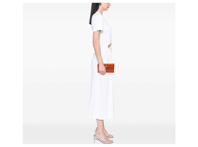 Cartera Larga Hermès Kelly en Chevre Mysore Naranja - vista 6