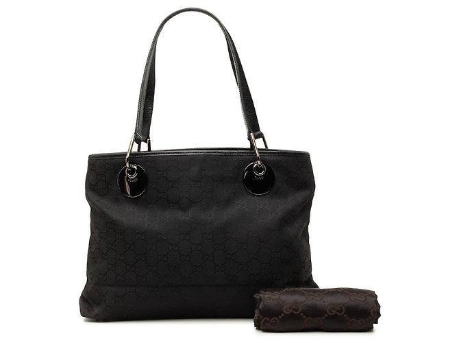 Borsa Tote Gucci Medium GG Canvas Eclipse Nera Nero - vista 7
