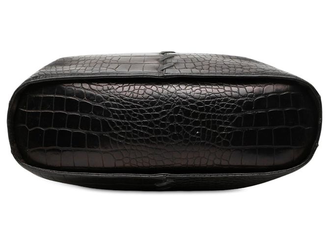 Autre Marque Tote Saint Laurent in pelle embossed effetto coccodrillo nera Nero - vista 3