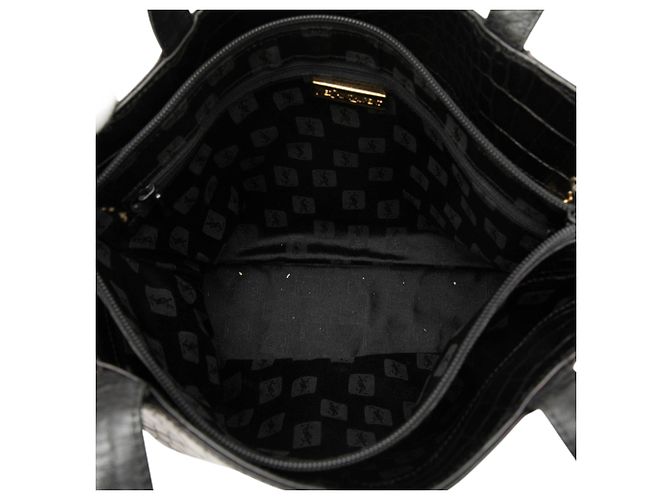 Autre Marque Tote Saint Laurent in pelle embossed effetto coccodrillo nera Nero - vista 4