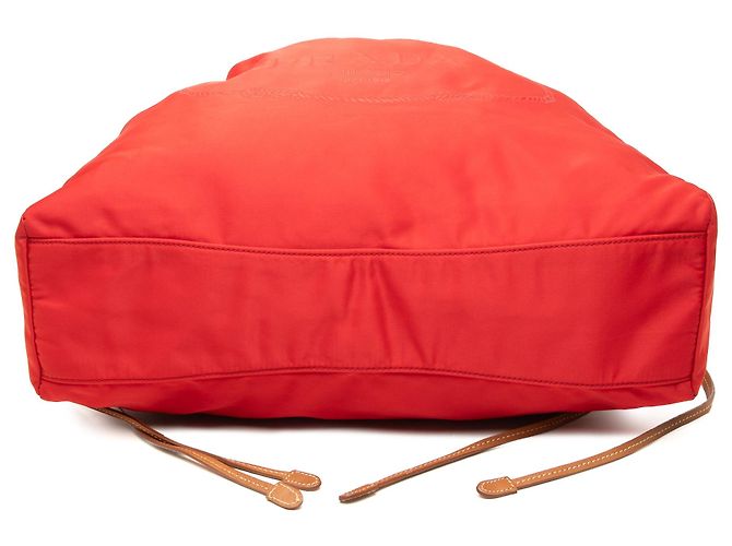 Bolso Tote Prada Tessuto Logo con cordón rojo Roja - vista 3