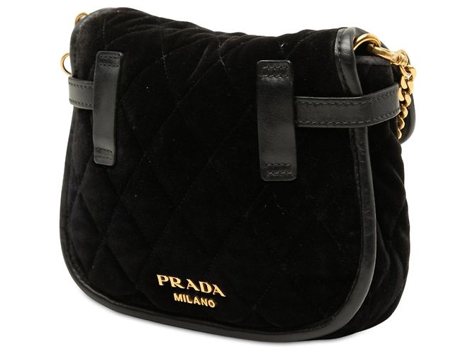 Bolsa tiracolo Prada Impuntu Velluto Corsaire preta Preto - vista 2