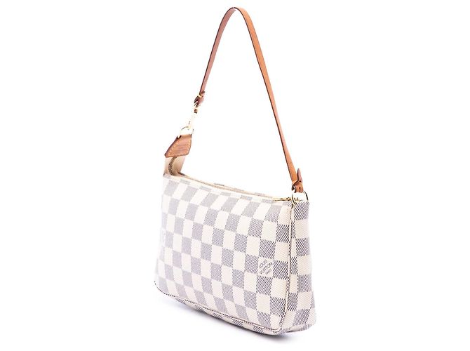 Louis Vuitton Damier Azur Pochette Accessoires Schultertasche Weiß - Ansicht 2