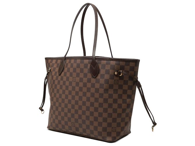 Borsa Tote Louis Vuitton Damier Ebene Neverfull MM marrone - vista 2