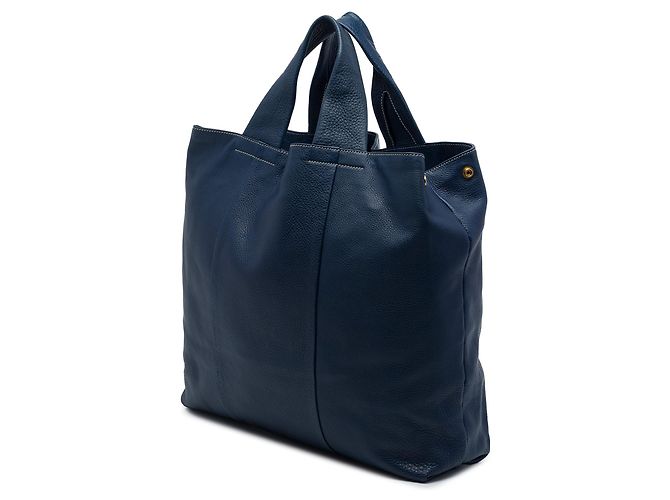 Saco Shopper Tote Prada Vitello Daino Azul - vista 2